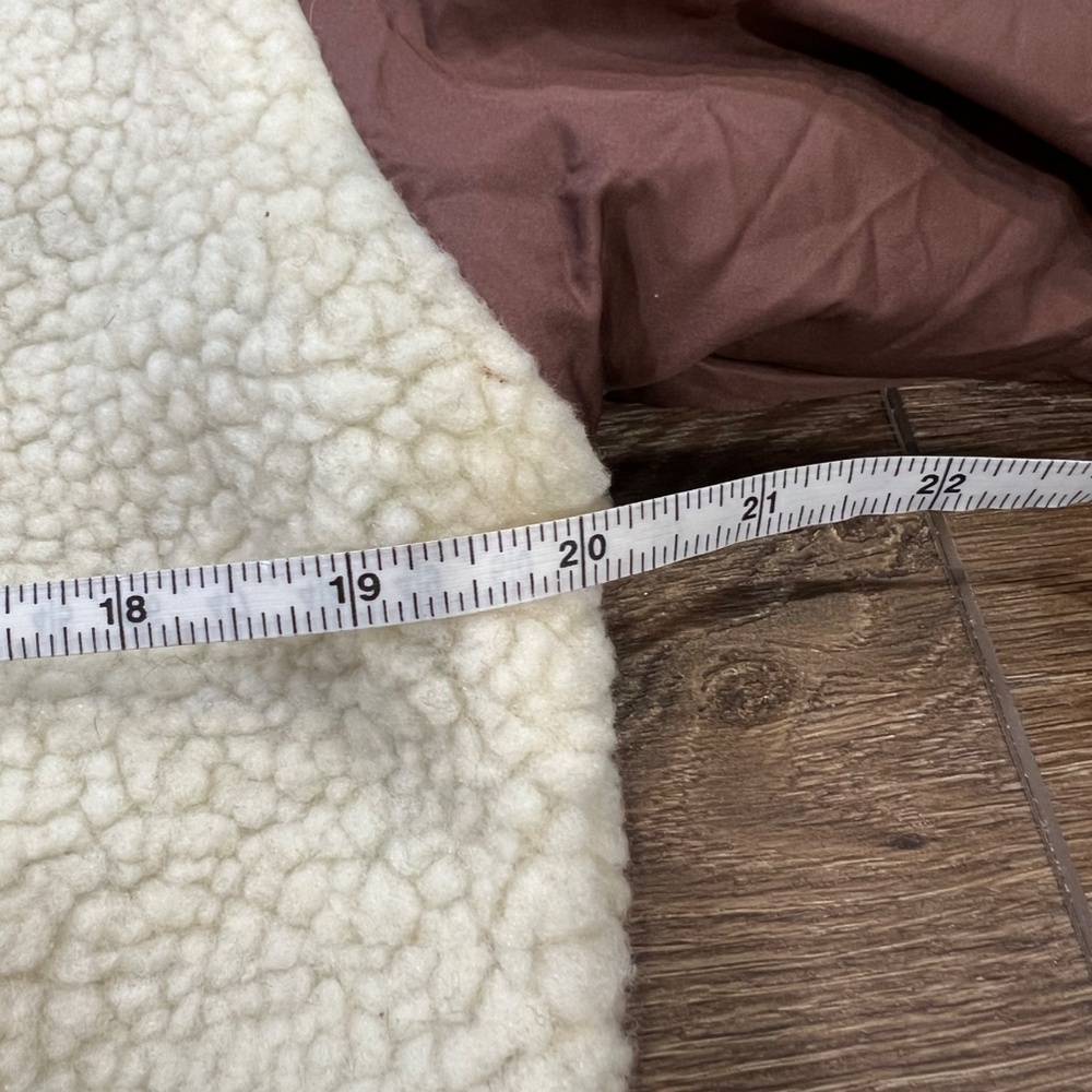 Story On Women's Color Block Faux Shearling Cropped Bomber Jacket Sz S Mauve - Picture 9 of 10